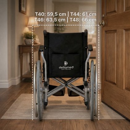 Cadeira de Rodas D600 Dellamed passando pela porta ? compara��o de larguras por tamanho
