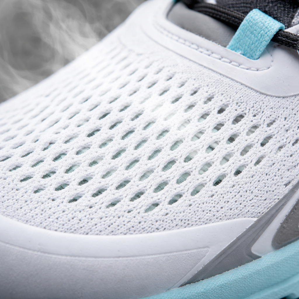 Detalhe do cabedal em malha Stretch Fit do Skechers Glide Step Altus