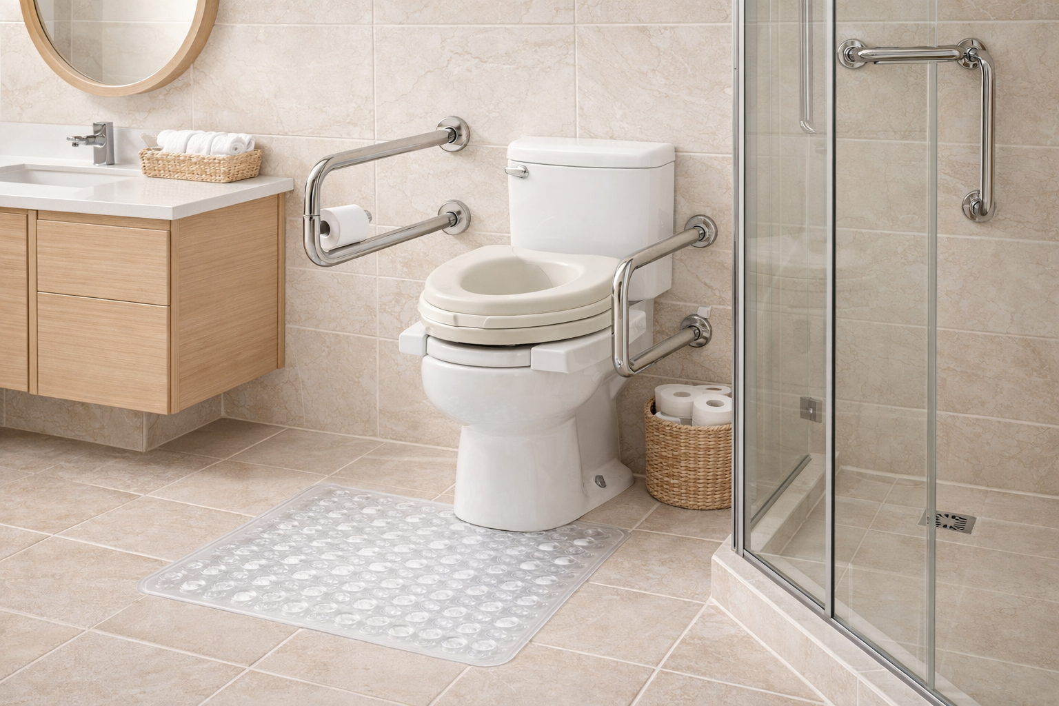 Banheiro adaptado com seguran�a