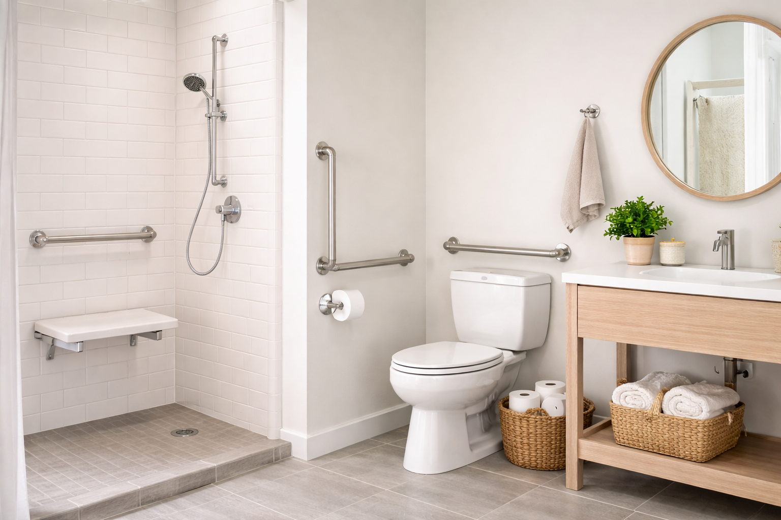 Barras de apoio para adapta��o do banheiro