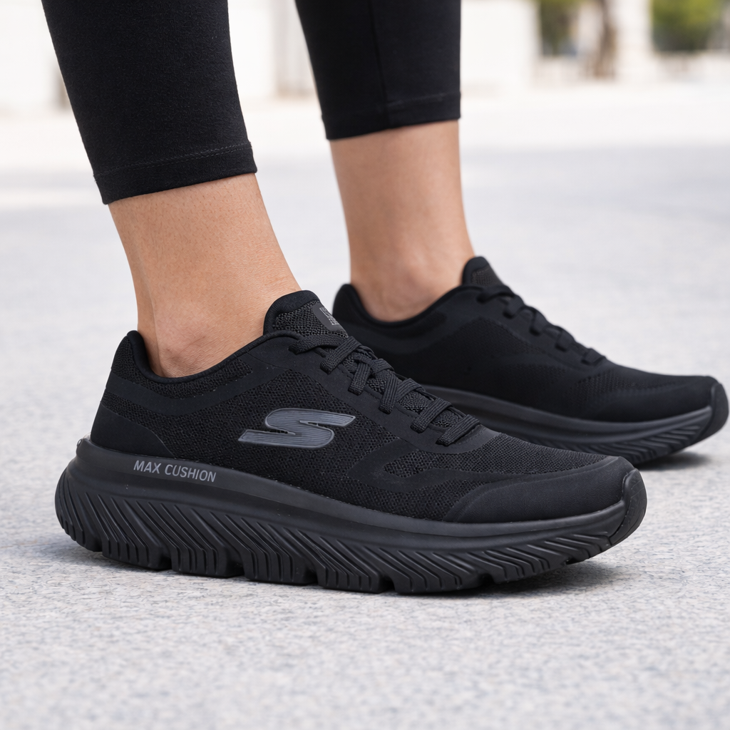 Mulher usando T�nis Skechers GO WALK Max